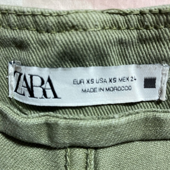 Zara High Waist Paper Bag Belted Buttoned Western Boho Jean Shorts Size XS - Picture 10 of 10